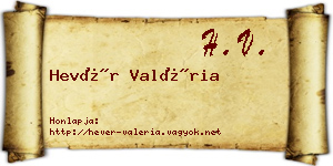 Hevér Valéria névjegykártya
