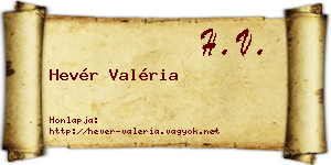 Hevér Valéria névjegykártya